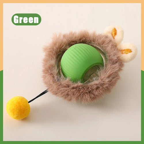 Interactive Cat Toys Ball Fast Rolling in Pouch Hide and Seek Kitten