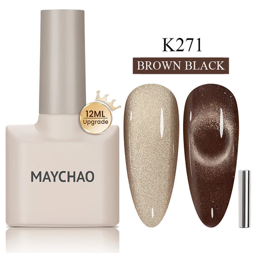 MAYCHAO 12ML Cat Eye Gel Nail Polish With Magnet Soak off UV