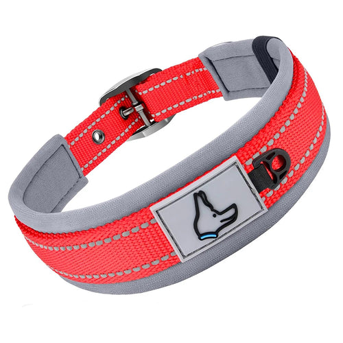 Padded Dog Collars for small Medium large Dogs Reflective Wide Pet