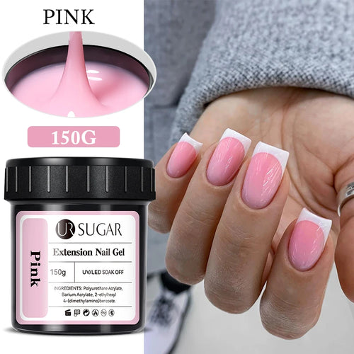 UR SUGAR 150g Jelly Gel Nail Extension Gel Milky White Nude Pink Fast