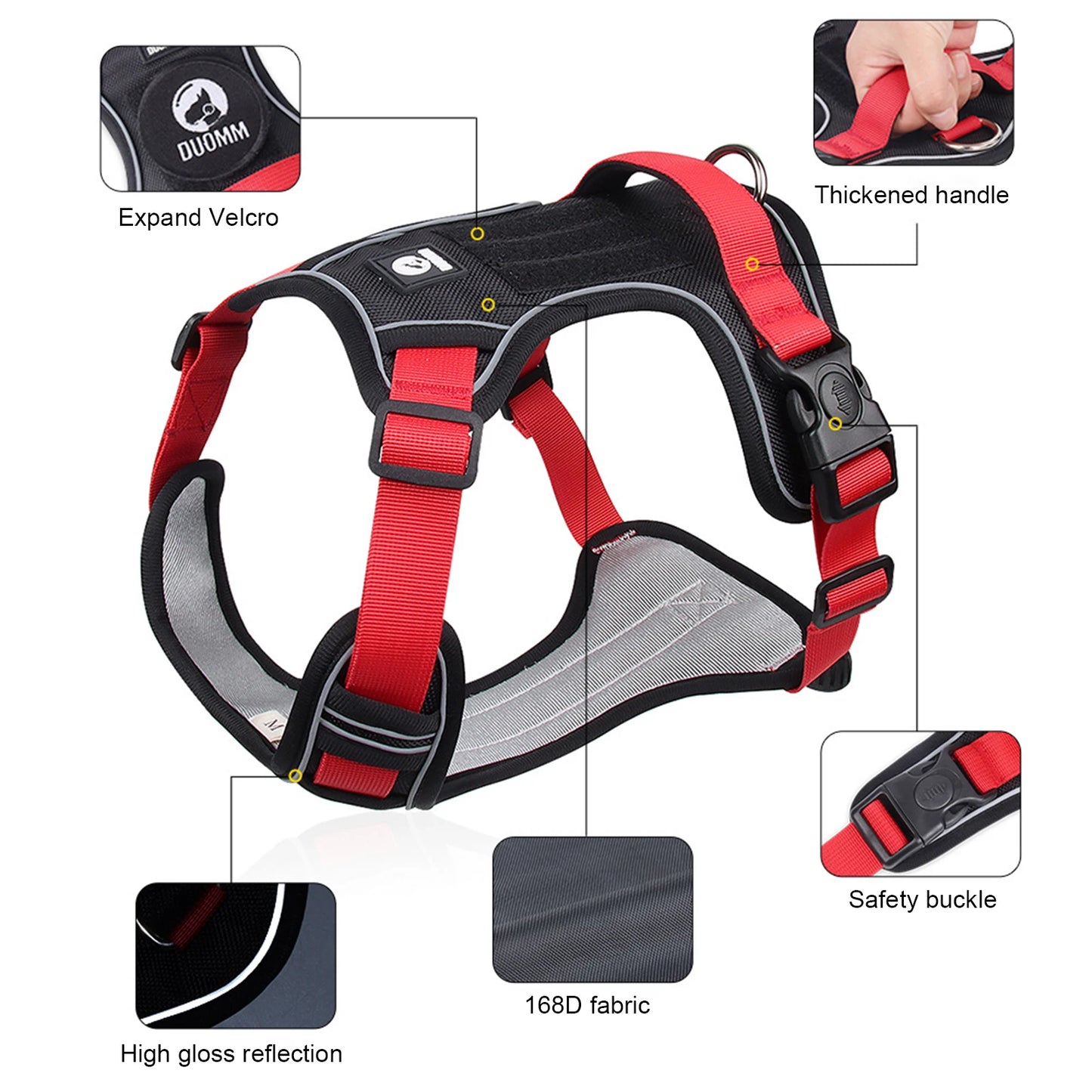 Dog Harness Reflective Midium Large Dogs Tactical Vest Big 1680D