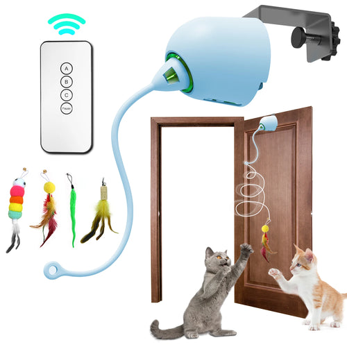 Interactive Cat Feather Toys, Hanging Electric Cat Toys for Indoor