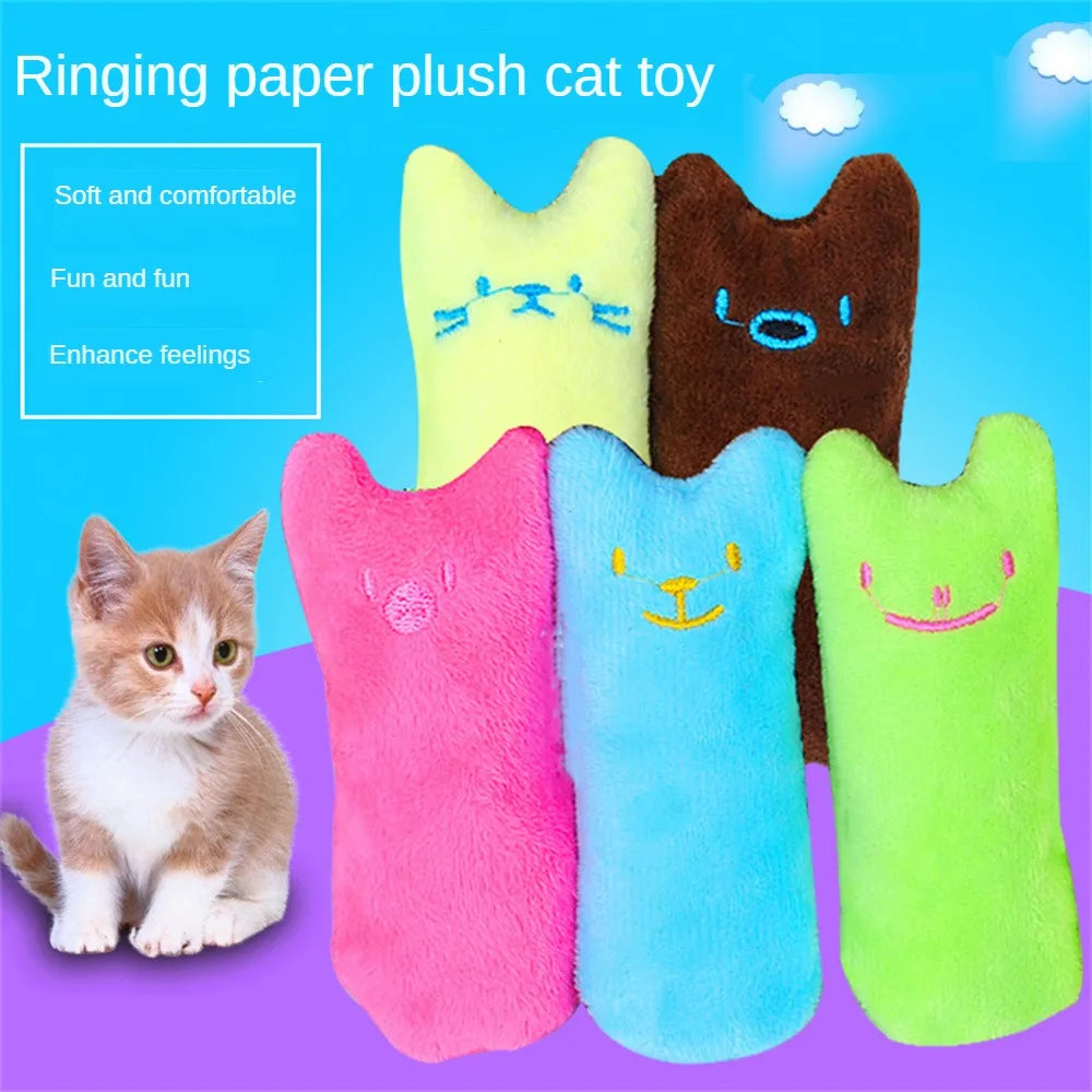 6-1PCS Catnip Toys Funny Interactive Plush Super Soft Pet Kitten Teeth