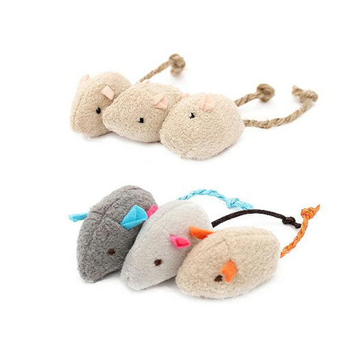 3-200 Pcs Rattle Cat Mouse Toys Also Prefilled Catnip Faux Fur Cat