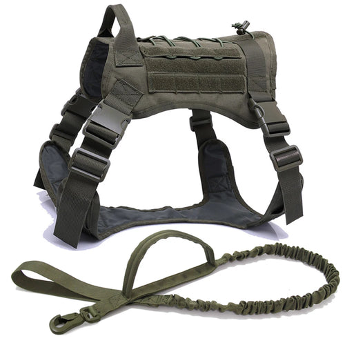 Tactical Dog Harness Leash Collar for Medium Large Dogs Military Pet