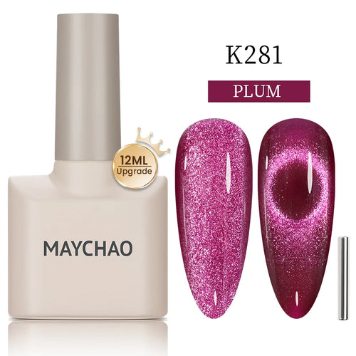 MAYCHAO 12ML Cat Eye Gel Nail Polish With Magnet Soak off UV