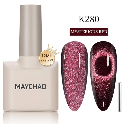 MAYCHAO 12ML Cat Eye Gel Nail Polish With Magnet Soak off UV