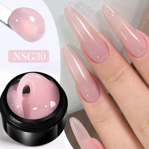 BORN PRETTY Jelly Nude Pink Non Stick Hand Solid Extension Nail Gel