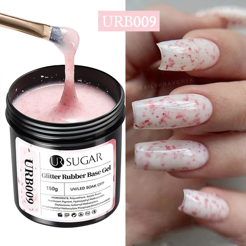 UR SUGAR 150g Rubber Base Gel Nail Polish Sparking Aurora Glitter