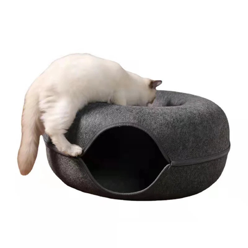 Pet Cats Tunnel Interactive Play Toy Cat Bed Dual Use Indoor Toys