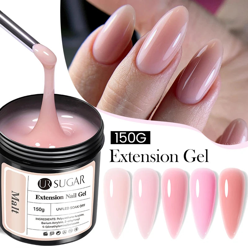 UR SUGAR 150g Jelly Gel Nail Extension Gel Milky White Nude Pink Fast