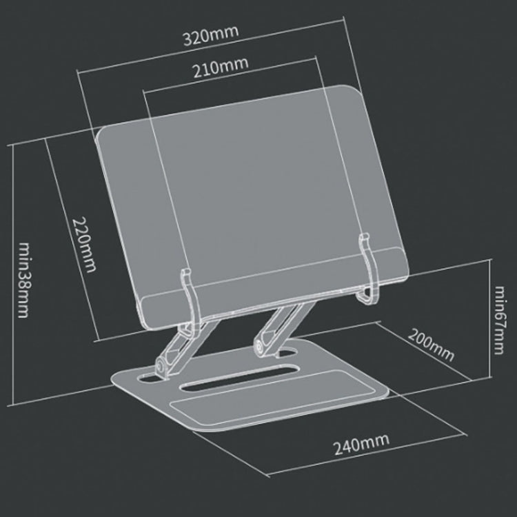 Aluminum Alloy + Acrylic Reading Rack Desktop Liftable Tablet PC