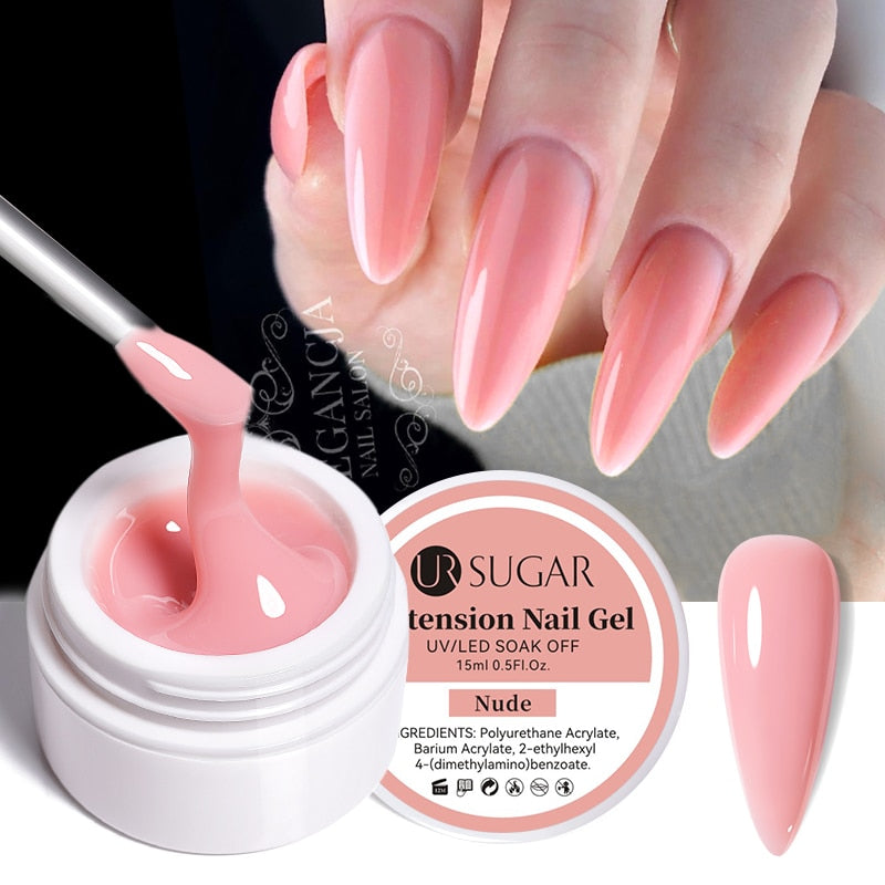 Ur Sugar Milky White Clear Pink Color 15ml Jelly Extension Nail Gel