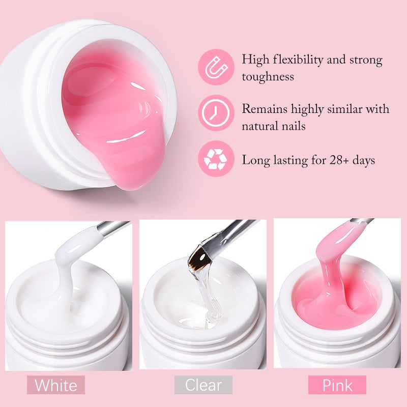 Ur Sugar Milky White Clear Pink Color 15ml Jelly Extension Nail Gel