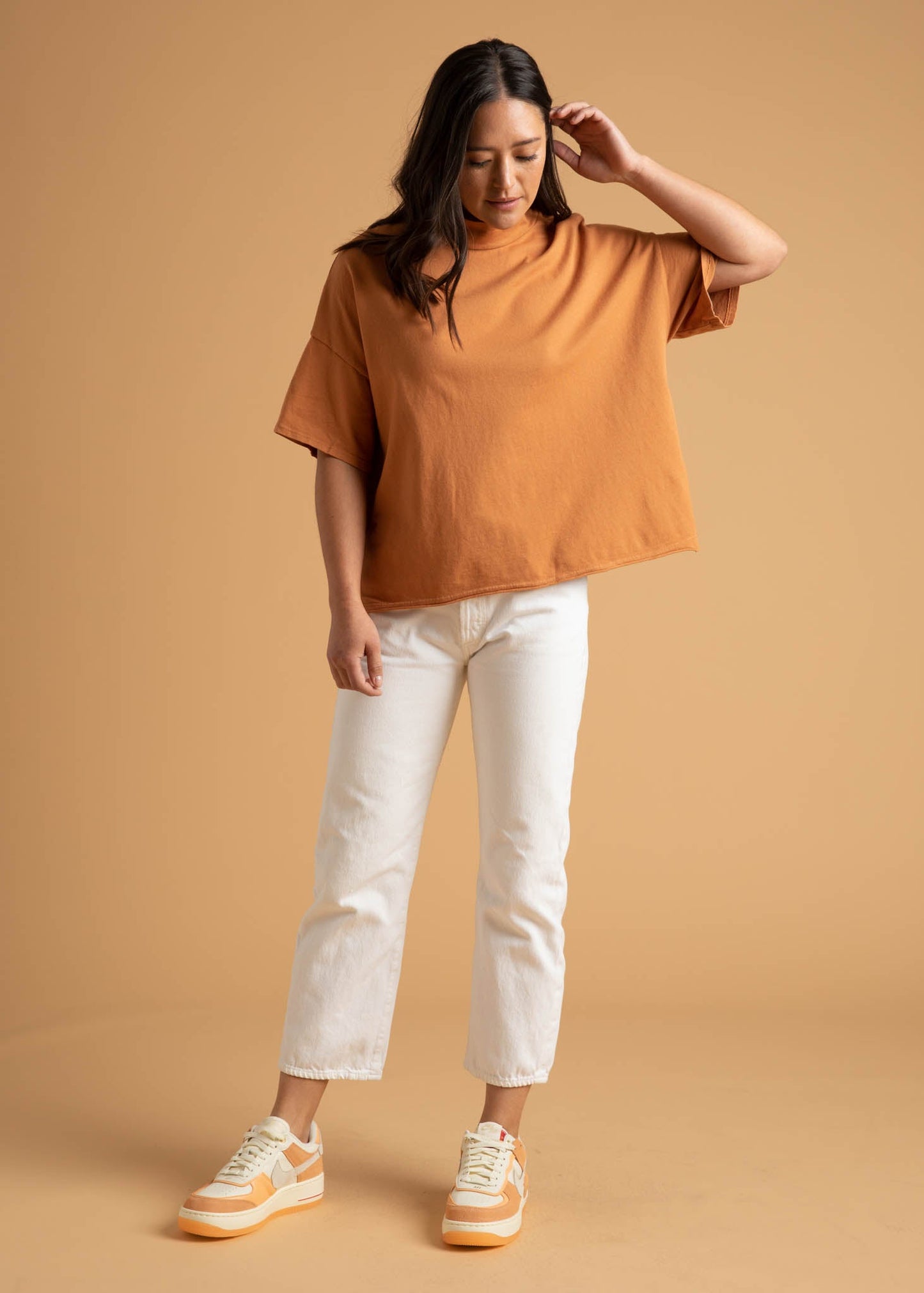 Mare Mock Neck Top - Marigold