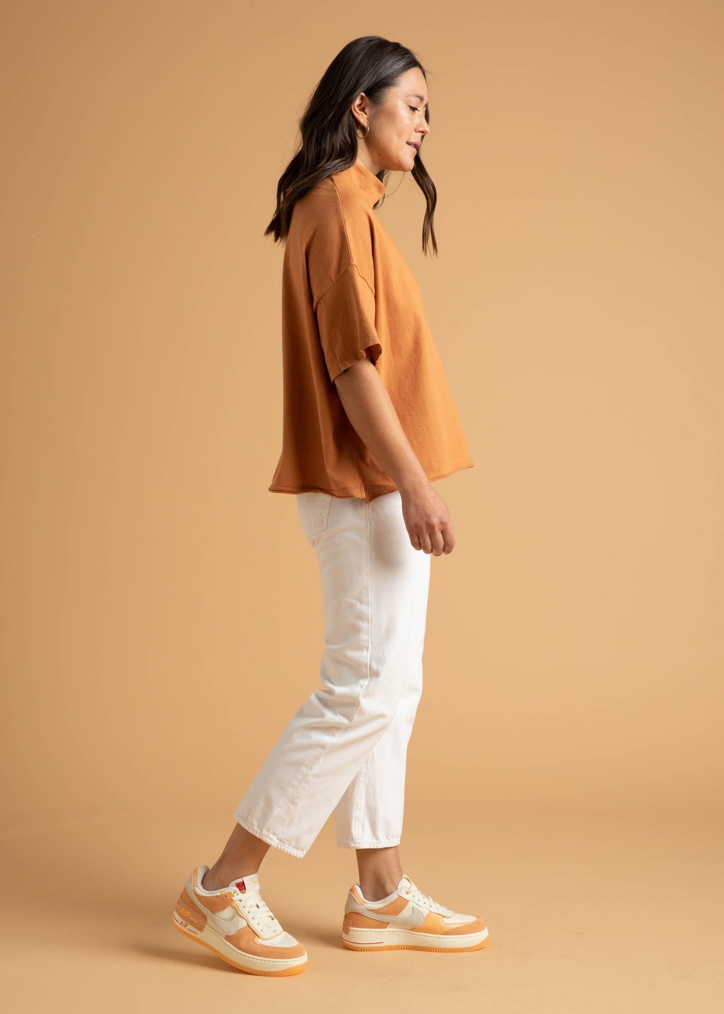 Mare Mock Neck Top - Marigold