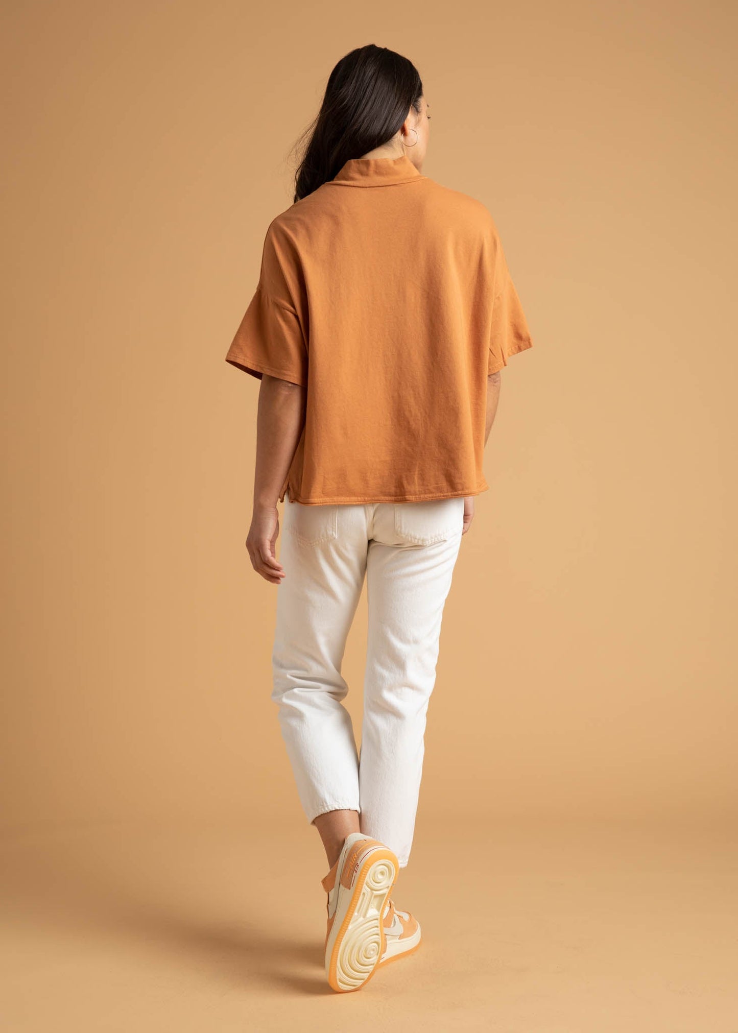 Mare Mock Neck Top - Marigold