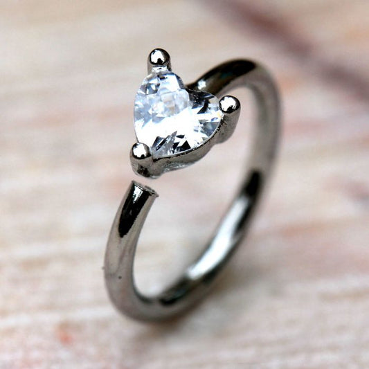 Prong Set Heart CZ Seamless Ring