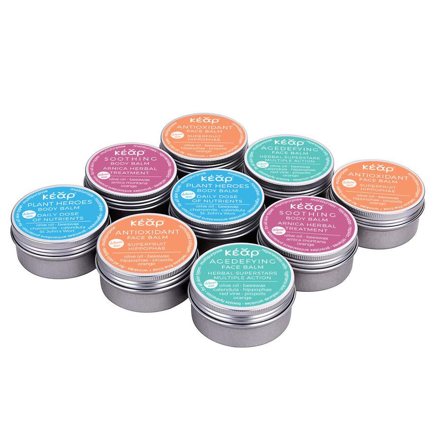 Kear Mini Balm Collection: Travel-Sized Skincare Bliss, Pack Of Four