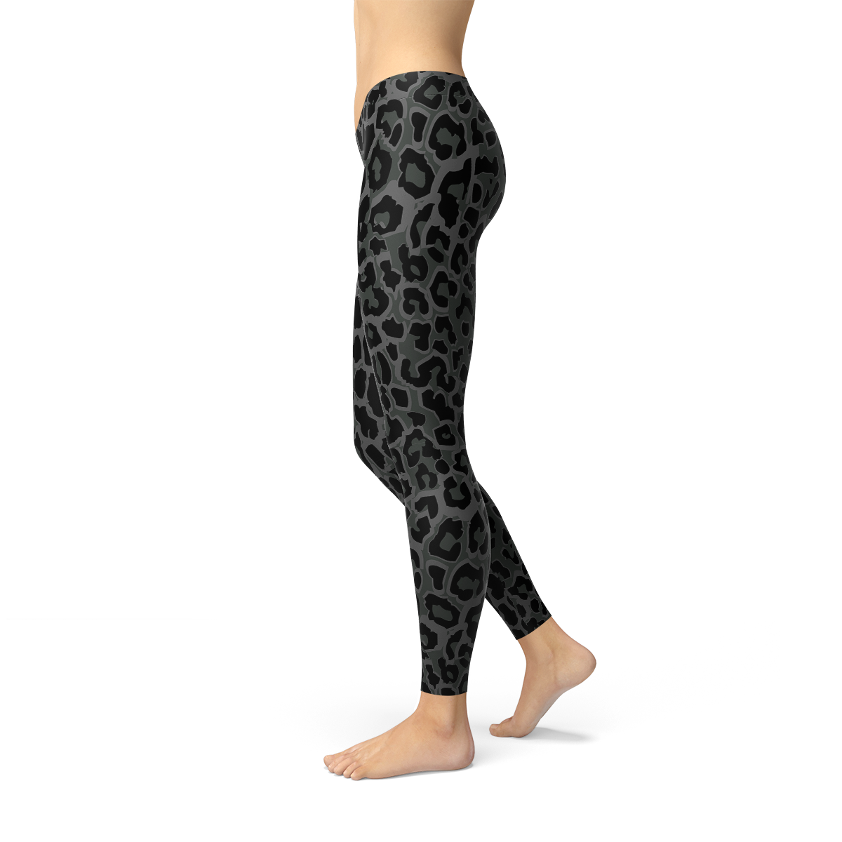 Womens Black Leopard Spots Leggings