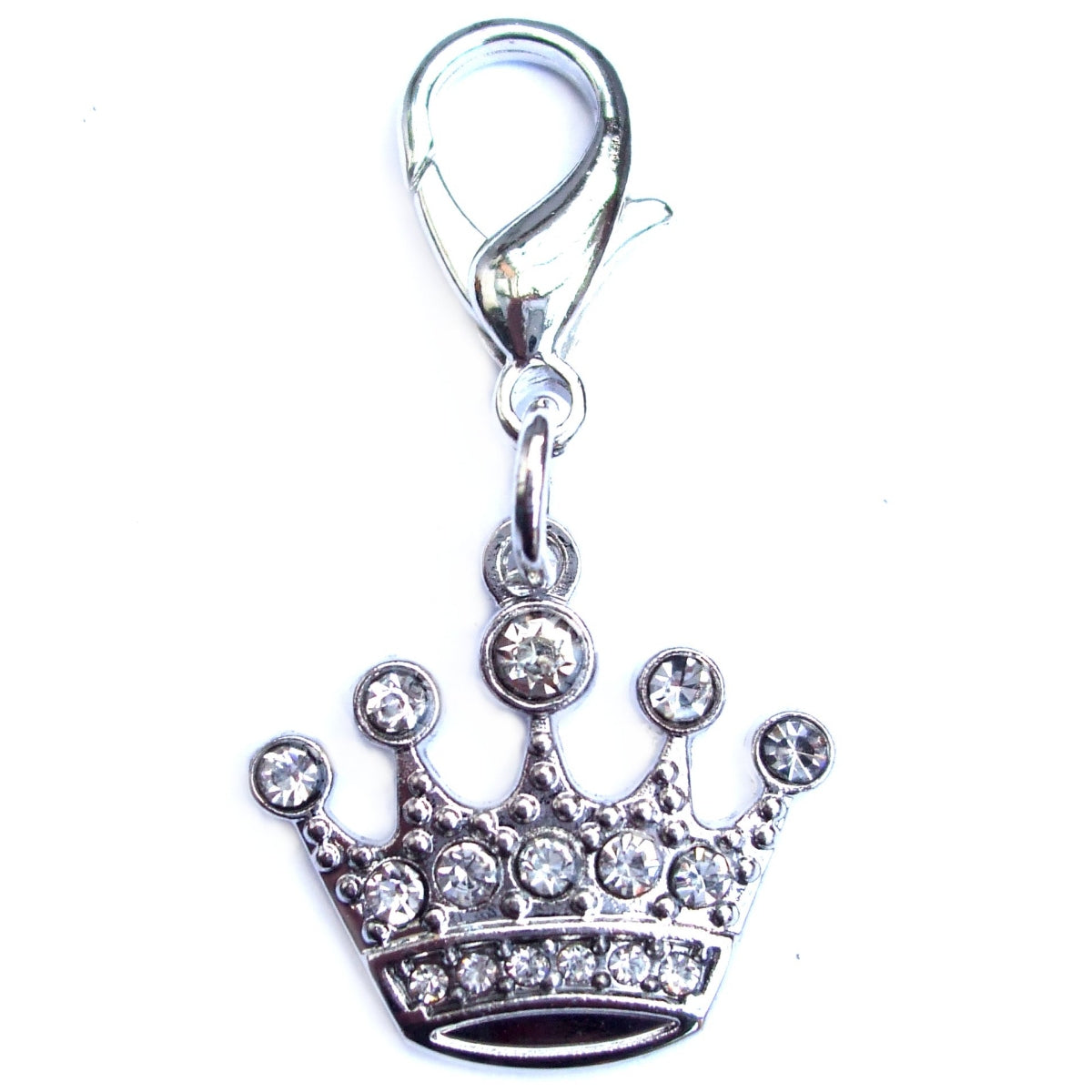 Crystal Crown Dog Cat Charm Silver