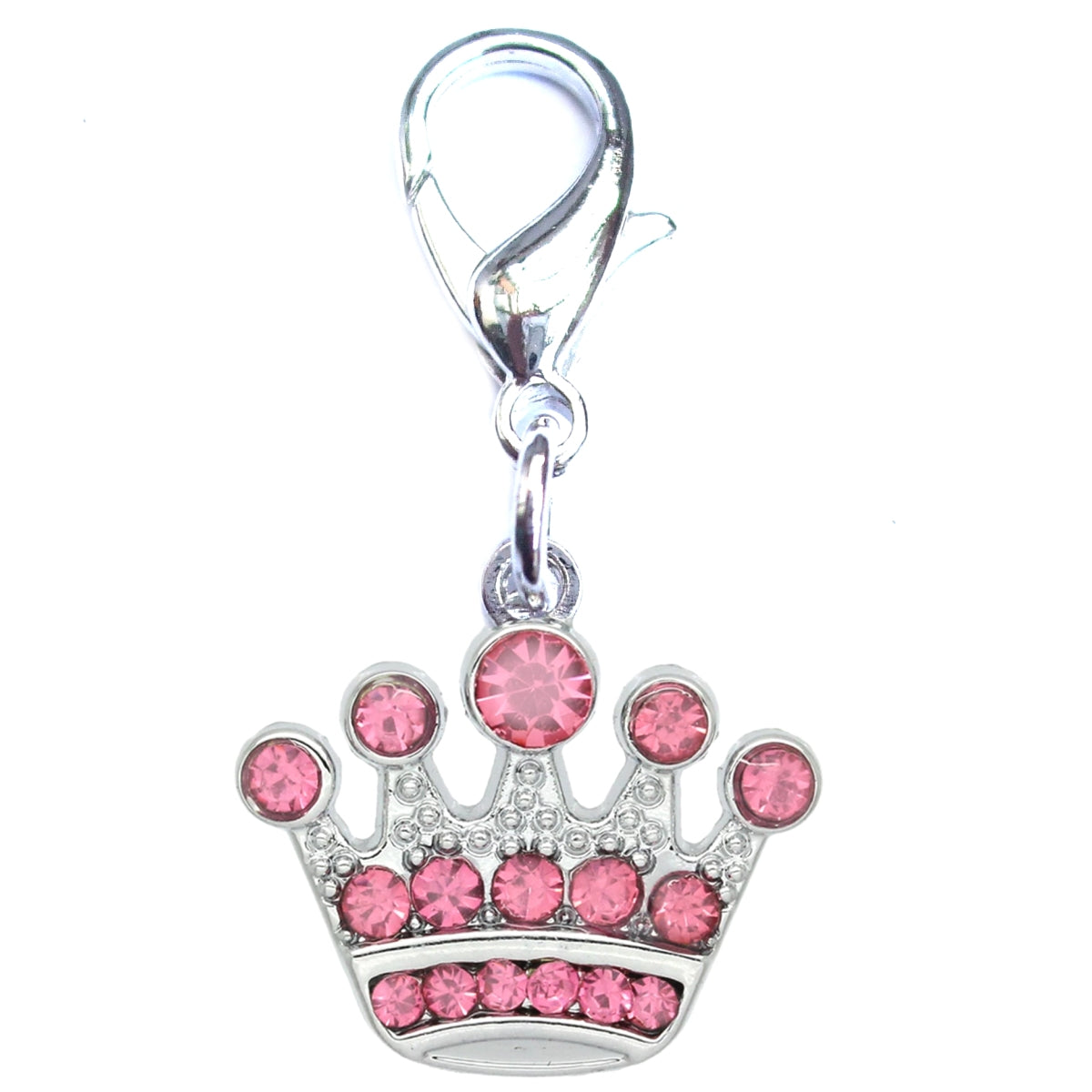 Crystal Crown Dog Cat Charm Silver