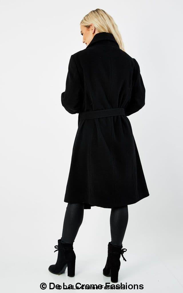 Wool Blend Large Lapel Duster Coat