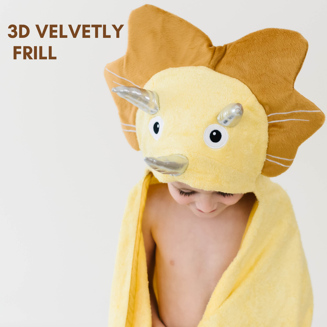 Toddler Hooded Towel Yellow Dinosaur