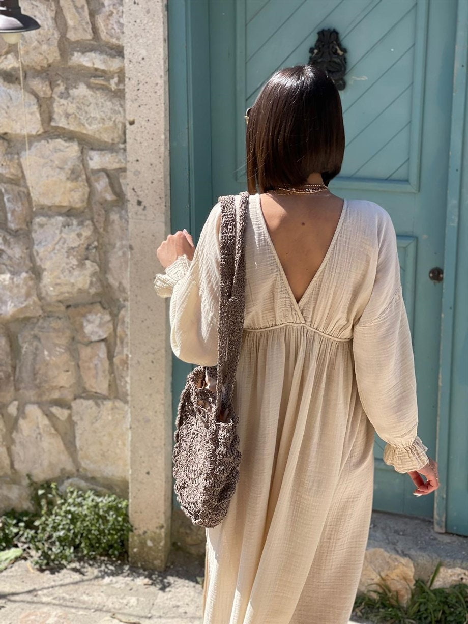 Organic Cotton Long Sleeve Summer Dress