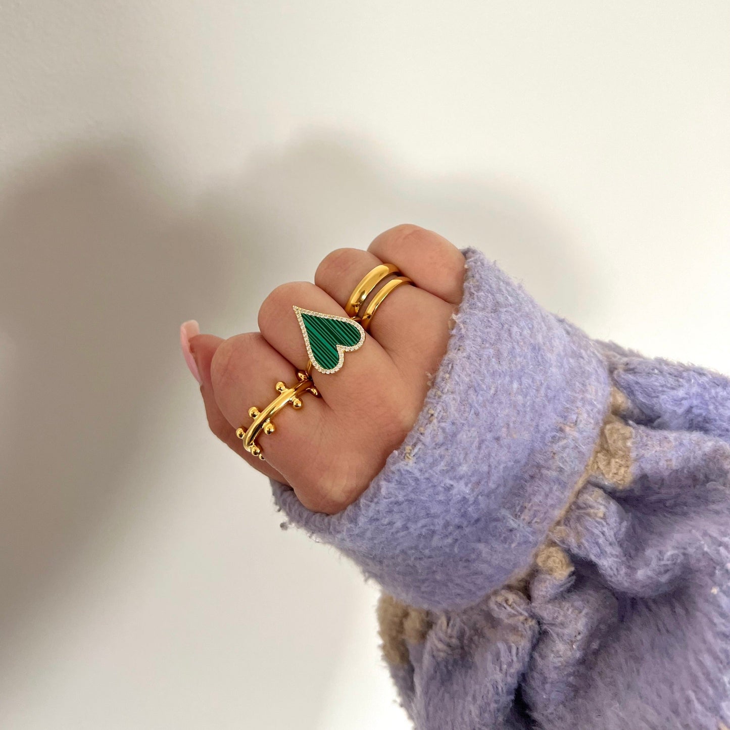 Lucy Emerald Heart Ring