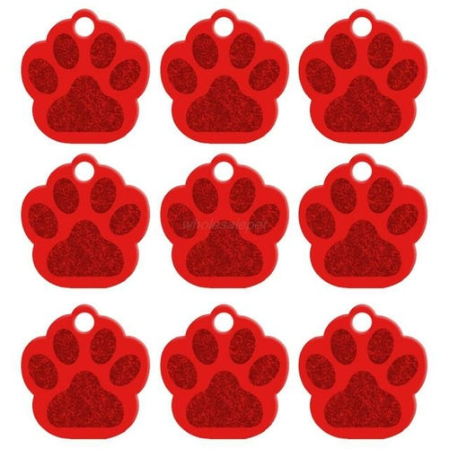 MOQ:20 pcs 2 Sides Paw Shape Customs Dog Name ID Tags Personalized