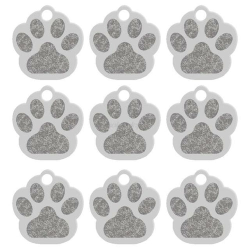 MOQ:20 pcs 2 Sides Paw Shape Customs Dog Name ID Tags Personalized