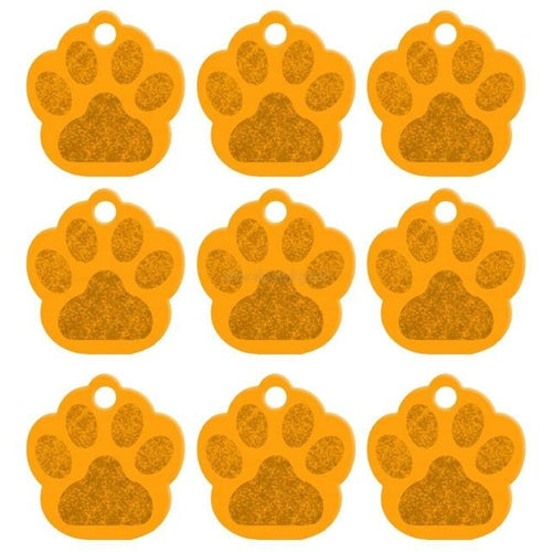 MOQ:20 pcs 2 Sides Paw Shape Customs Dog Name ID Tags Personalized