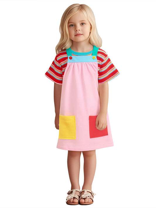 Arrival Summer Baby Girls Short Sleeves Simple Striped Top and Color