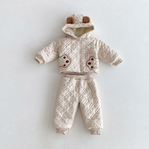 Winter Infant Baby Unisex Teddy Paws Pattern Long Sleeves Coat With