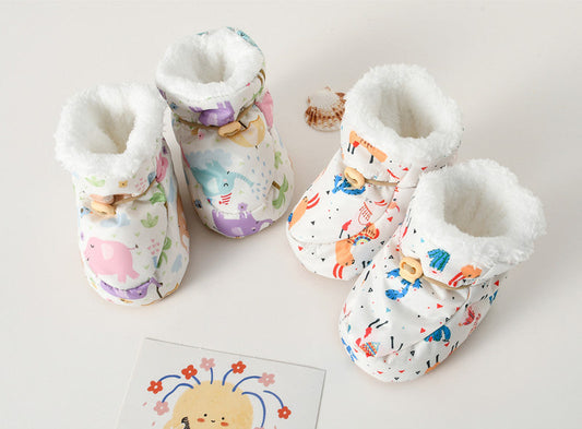 Winter New Arrival Baby Animals Cartoon Pattern Anti-slip Fleece-lined