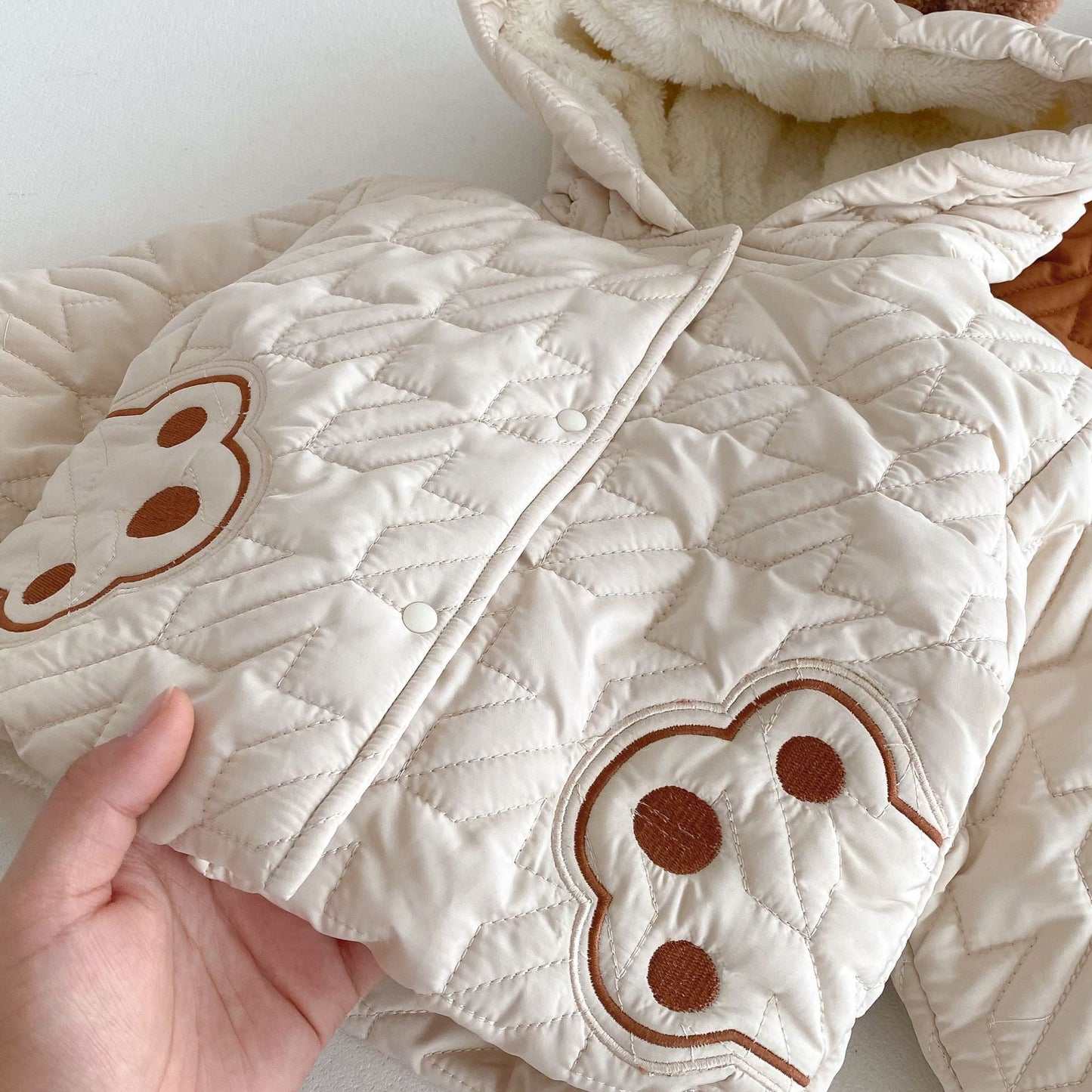 Winter Infant Baby Unisex Teddy Paws Pattern Long Sleeves Coat With