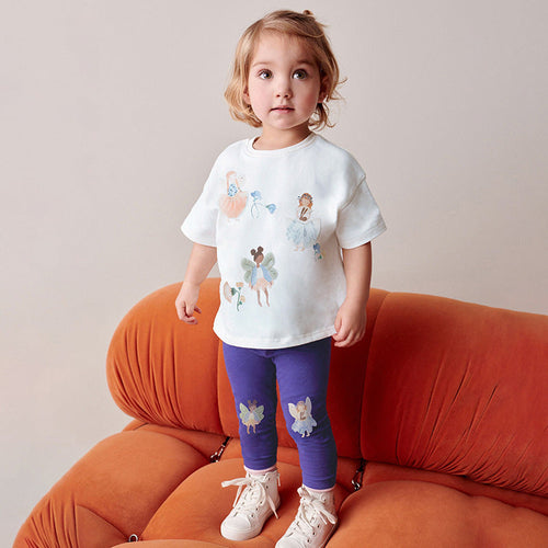 Summer Baby Kids Princess Cartoon Pattern T-shirt and Shorts 2-Piece